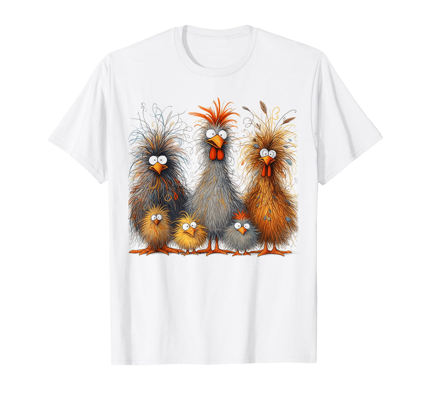 Eagerlys Colorful Funny Chicken Art,for Men Women Kids T-Shirt