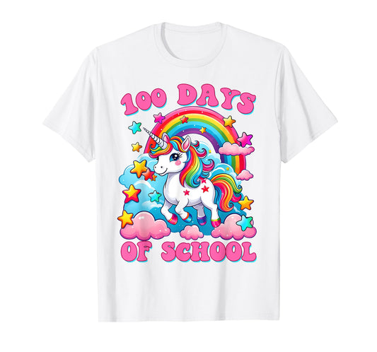 100 Days of School Unicorn Girls Cute 100th Day of School T-Shirt