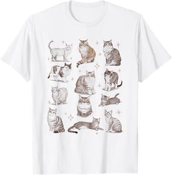Vintage 90s Tattoo Cat Retro Kitten Nature Funny Cats Womens T-Shirt