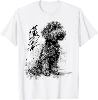 Labradoodle Abstract Pet Drawing Animal Labradoodle T-Shirt