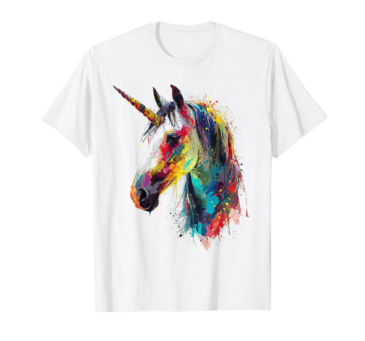 Unicorn Print Artist Colorful Illustration Painting Unicorn T-Shirt