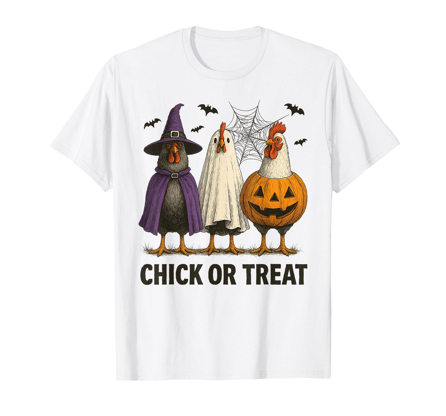 Chicken Chick Or Treat Funny Halloween Costume Farmer T-Shirt