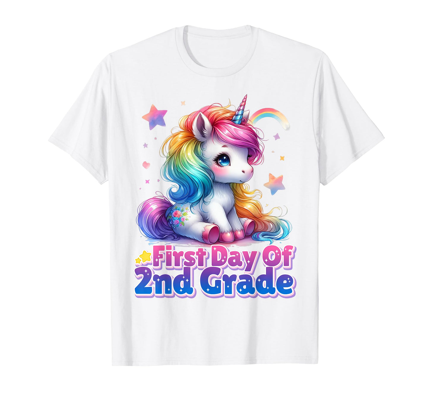 First Day Of 2nd Grade Unicorn Back To School Girls Kids T-Shirt