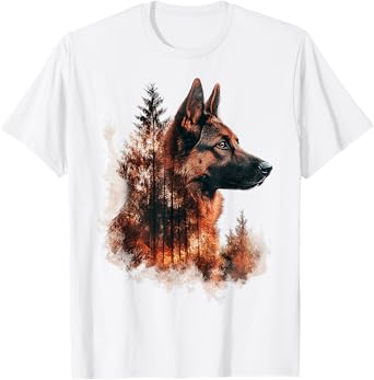 German Shepherd Dog Motif Pet Illustration German Shepherd T-Shirt
