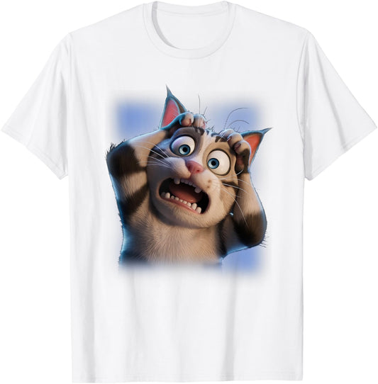 Scared Cat Cute Pet Animals Cats Lover Owner T-Shirt