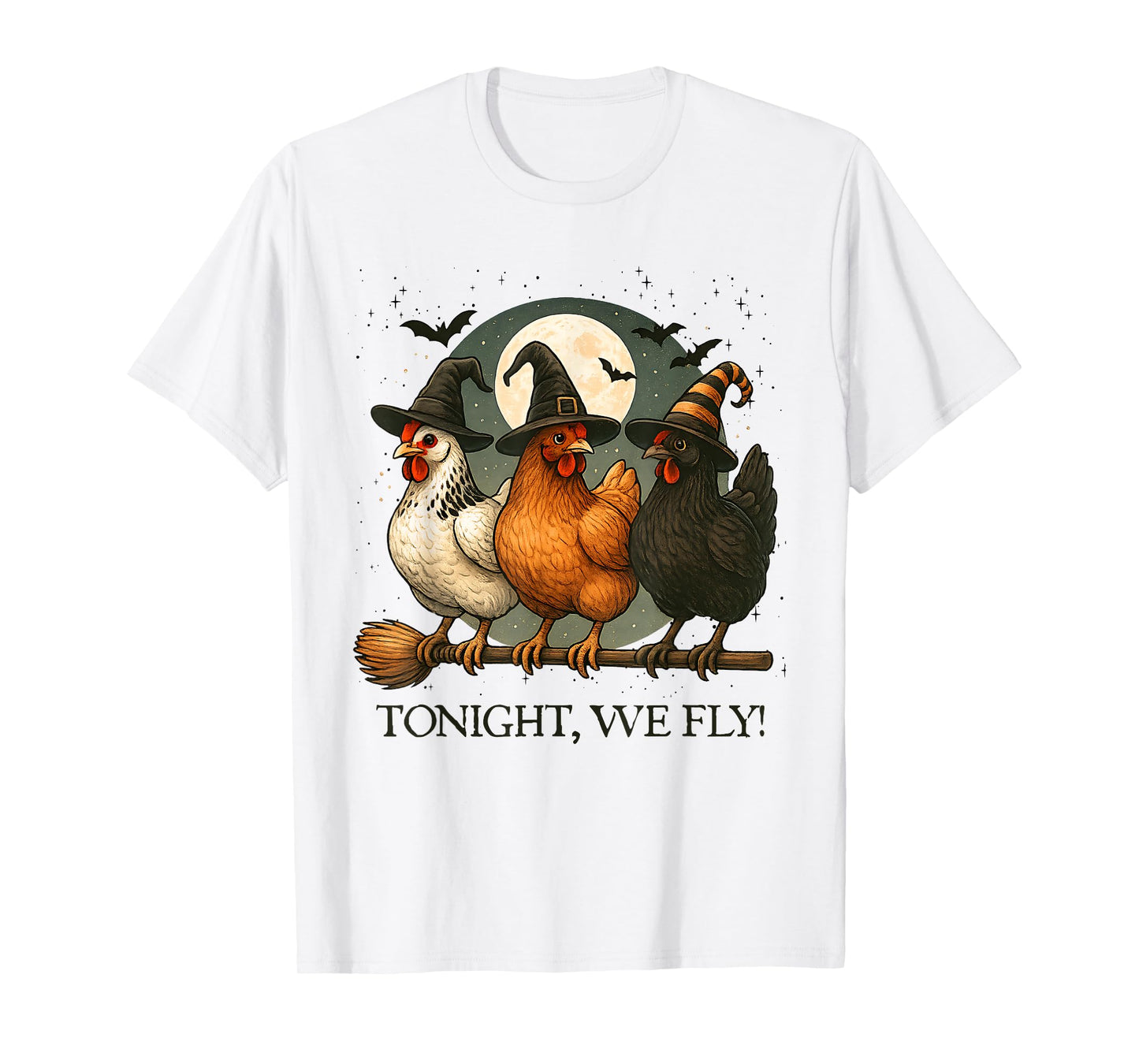 Tonight We Fly Funny Chicken Spooky Season Farm Halloween T-Shirt