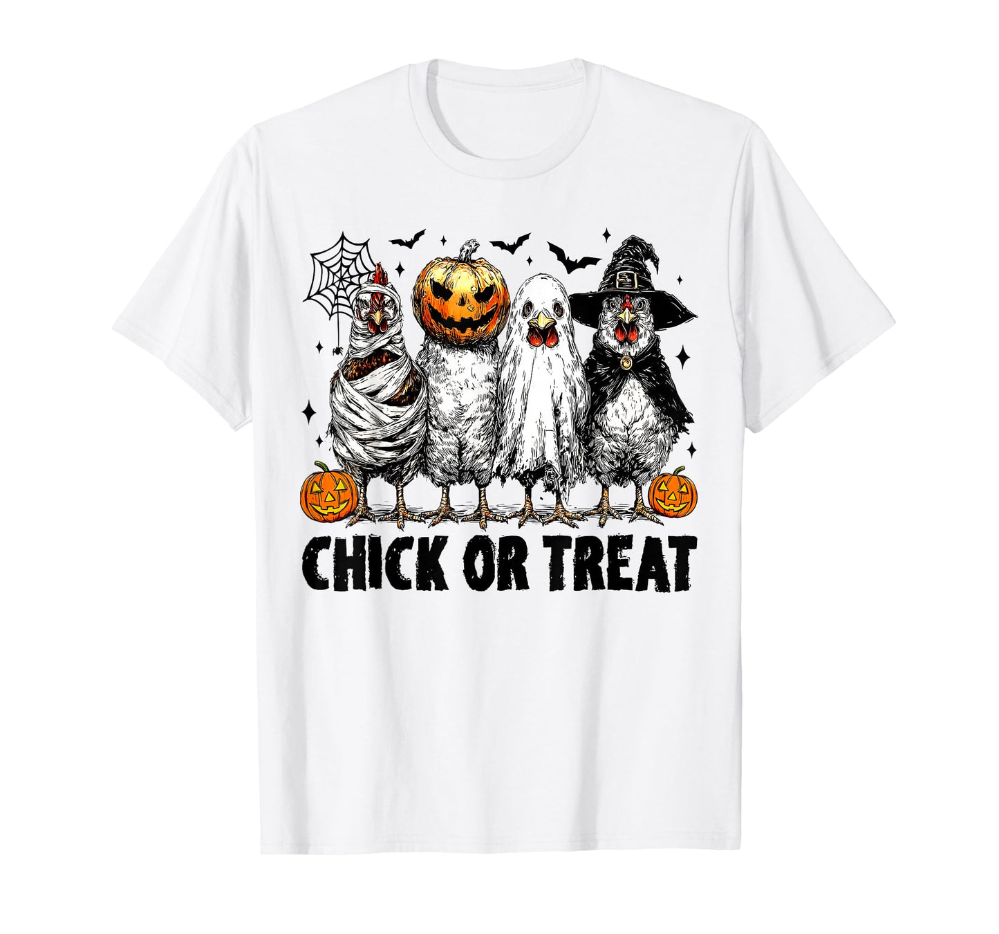 Chick Or Treat Halloween Witch Spooky Chicken Men Women Kid T-Shirt