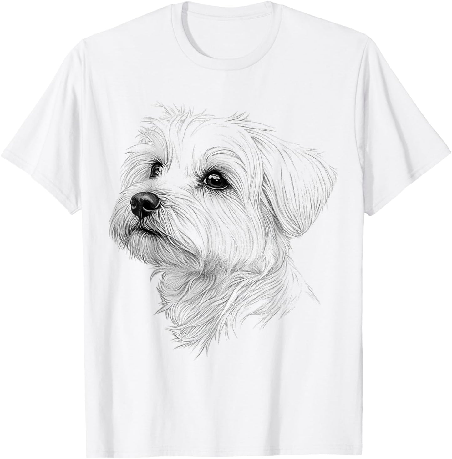 Maltese Dog Graphic Pet Illustration Maltese T-Shirt