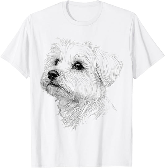 Maltese Dog Graphic Pet Illustration Maltese T-Shirt