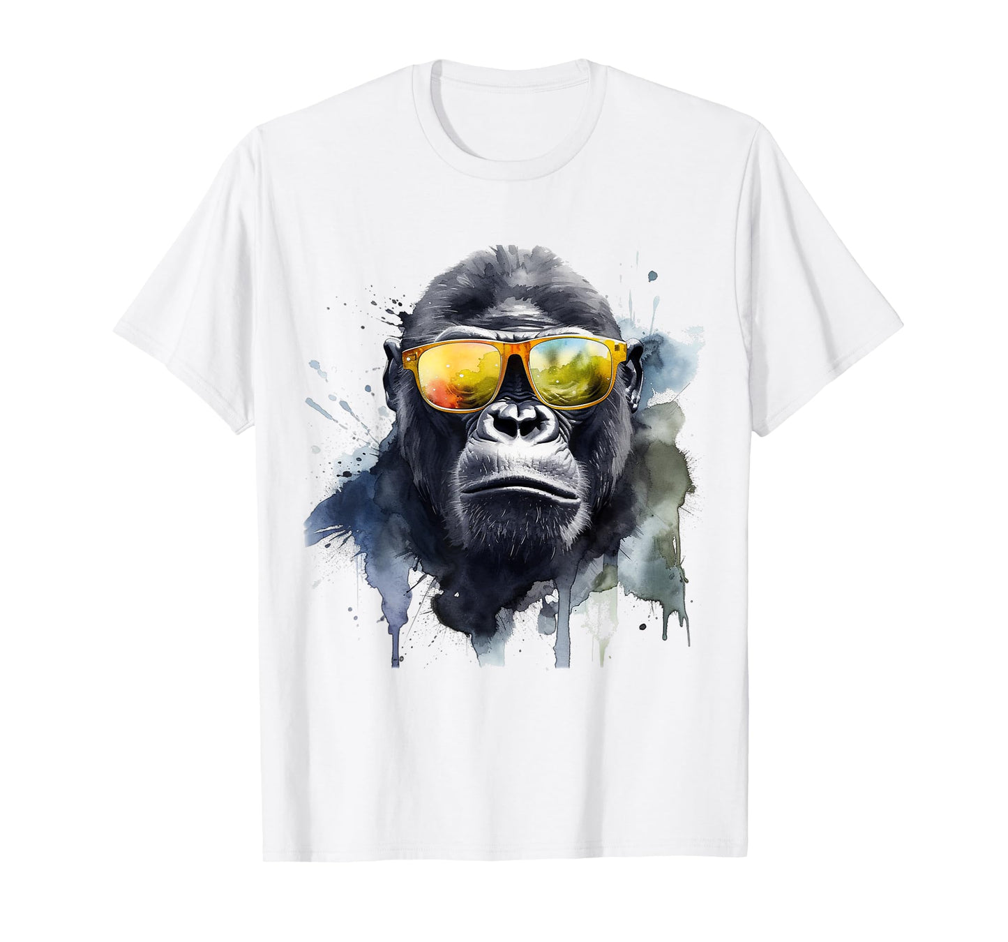 Gorilla Sunglasses Artwork - Animal Art Monkey Zoo Gorilla T-Shirt