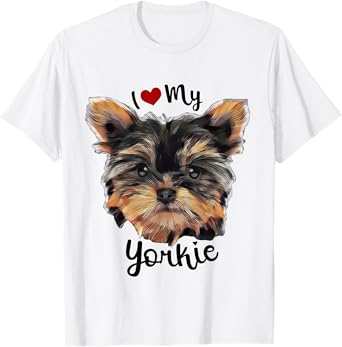 Cute Yorkie I Love My Yorkie Dog Lover Breed Puppy Men Women Girls Kids T-Shirt