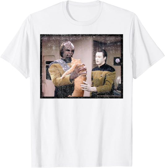 Star Trek: The Next Generation Worf Data And Cat T-Shirt