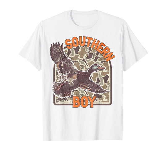 Mallard Duck Hunting Old Camo Local Southern Boy Hunter Gift T-Shirt