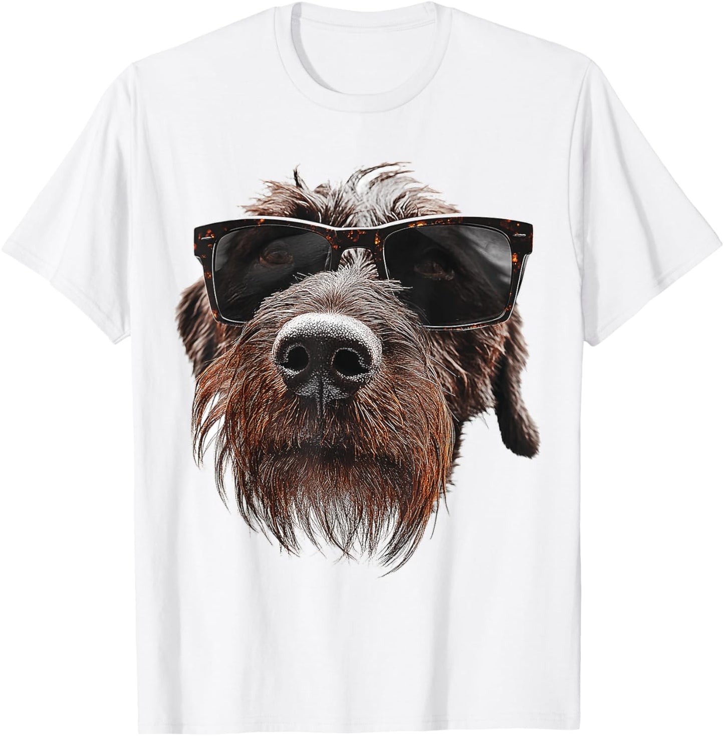German Wirehaired Pointer Dog Graphic Pet Illustration T-Shirt