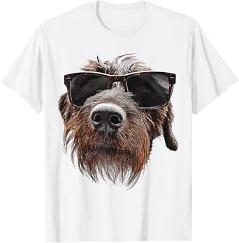German Wirehaired Pointer Dog Graphic Pet Illustration T-Shirt