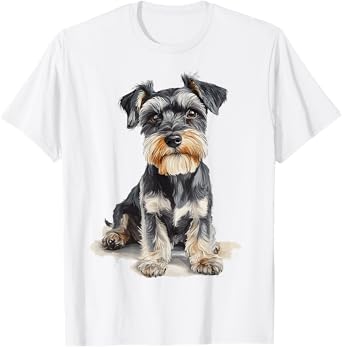 Miniature Schnauzer Dog Motif Pet Miniature Schnauzer Men Women Kids T-Shirt