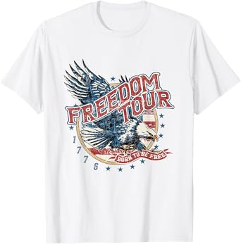 Retro Freedom Funny Tour Since 1776 4th Of July Eagle Men T-Shirt