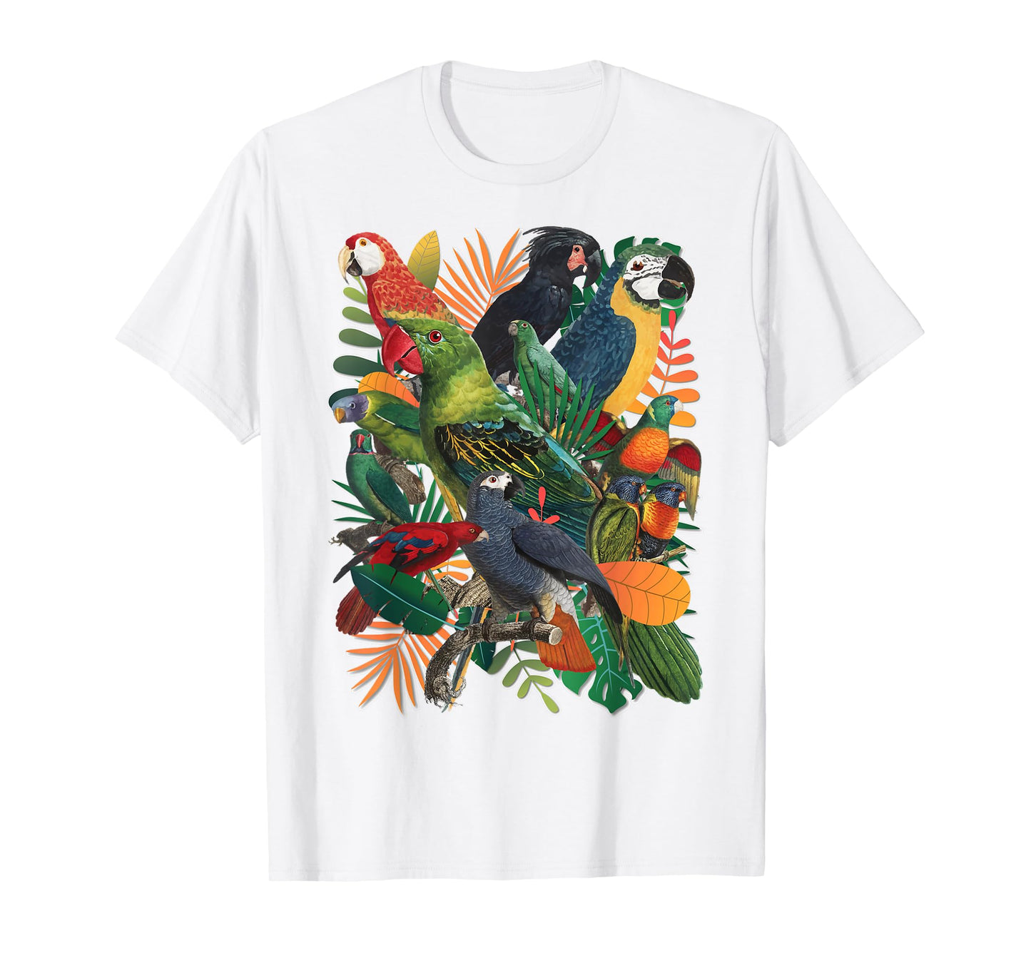 Macaw Parrot Tropical Collage T-Shirt