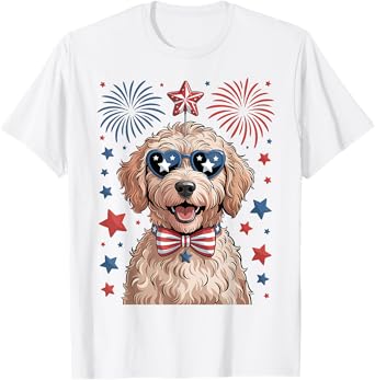 Golden retriever 4th of July American Flag USA Patriotic Dog T-Shirt