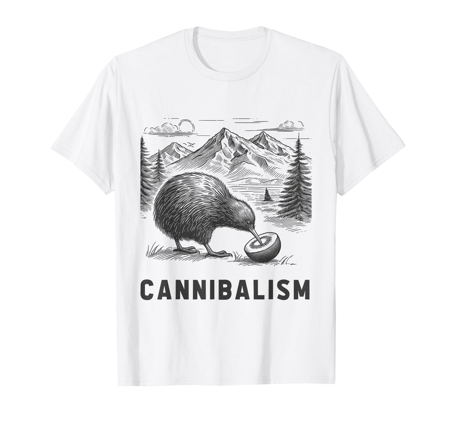 Funny Kiwi Bird Joke Cannibalism For Fruit Love Women Men T-Shirt