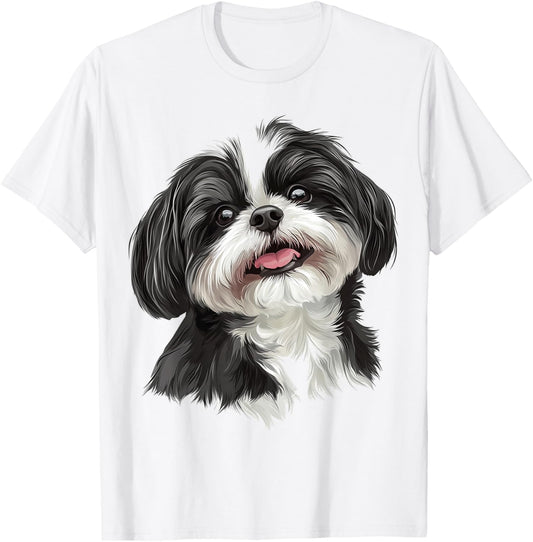 Shih Tzu Dog Motif Pet Illustration Shih Tzu T-Shirt