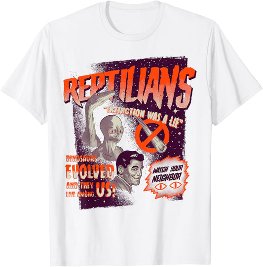 Dinosaurs are Reptilians Space UFO T-Shirt