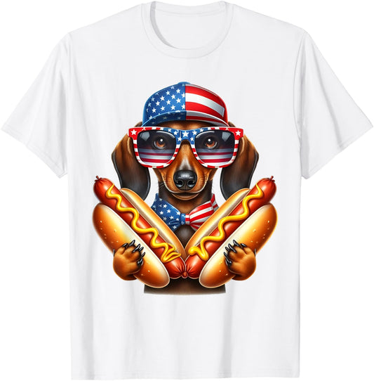 Hotdog Dachshund 4th of July Patriotic USA Fourth of july T-Shirt
