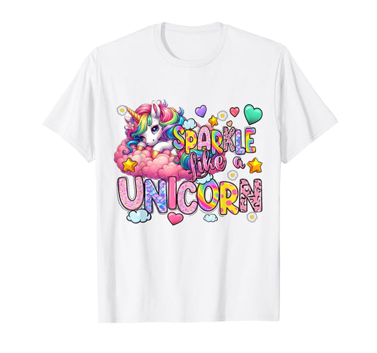 Womens Sparkle Like A Unicorn Cute T-Shirt