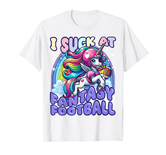 I Suck at Fantasy Football Unicorn Rainbow Loser Men T-Shirt