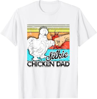 Retro Silkie Chicken Dad Farmer Silky Chickens T-Shirt