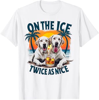 Labrador Retriever Dog Beach Vibes Tropical Sunset Design T-Shirt for Men Women Kids