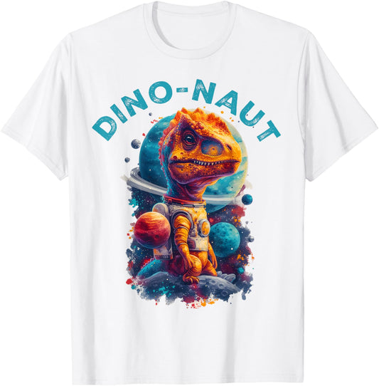 Dino-naut Funny Dinosaur Space Lover Vintage Dino Astronaut T-Shirt