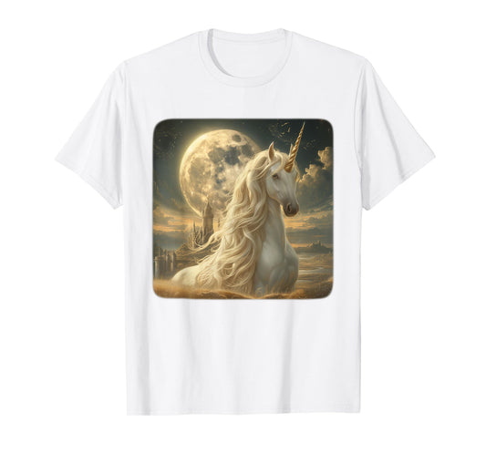 Adult Unicorn Moon Night Graphic Women Vintage Galaxy T-Shirt