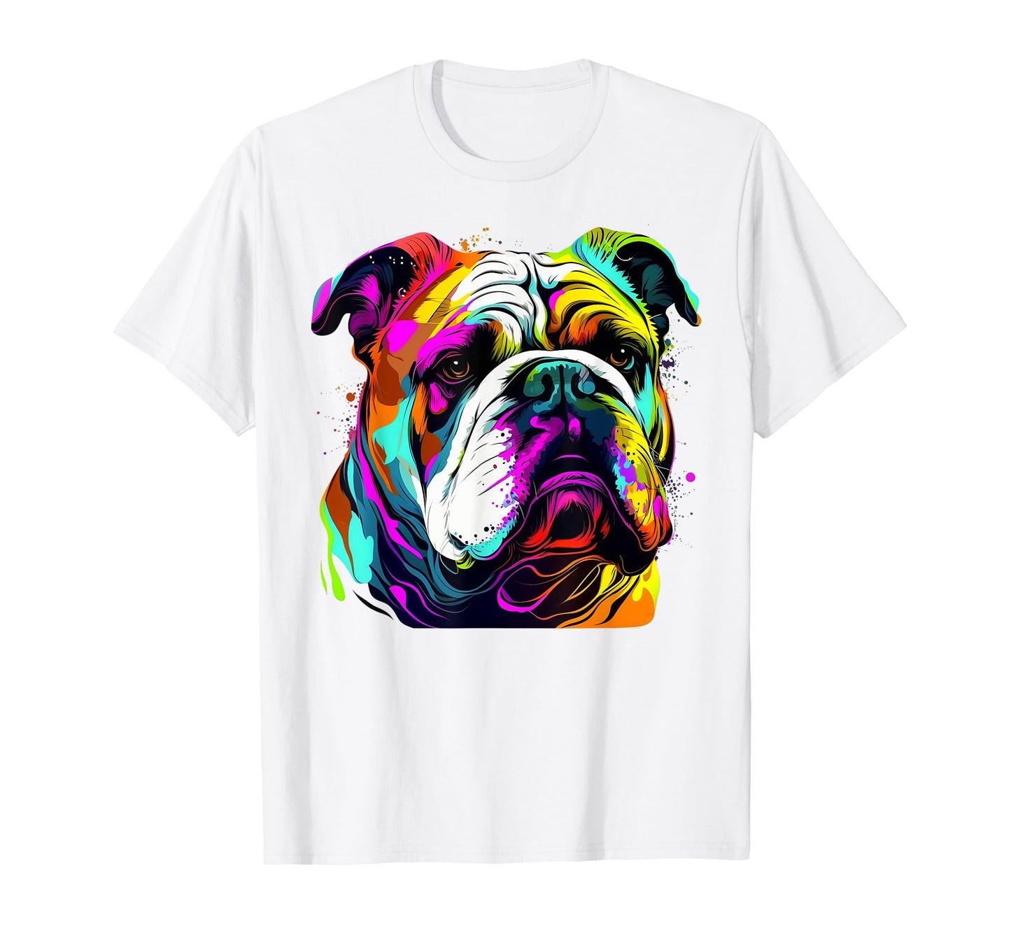 Cute English Bulldog Colorful Tee For English Bulldog Mom Men Women T-Shirt