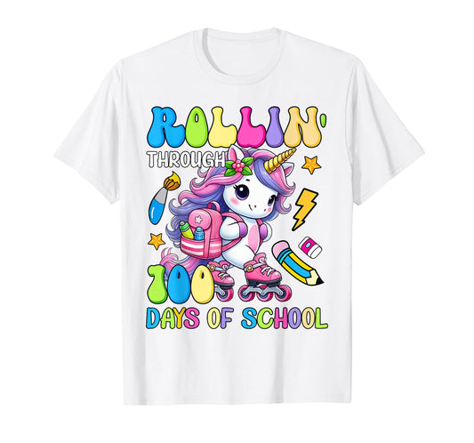 100 Days of School Unicorn Girls 100th Day Student Teacher T-Shirt