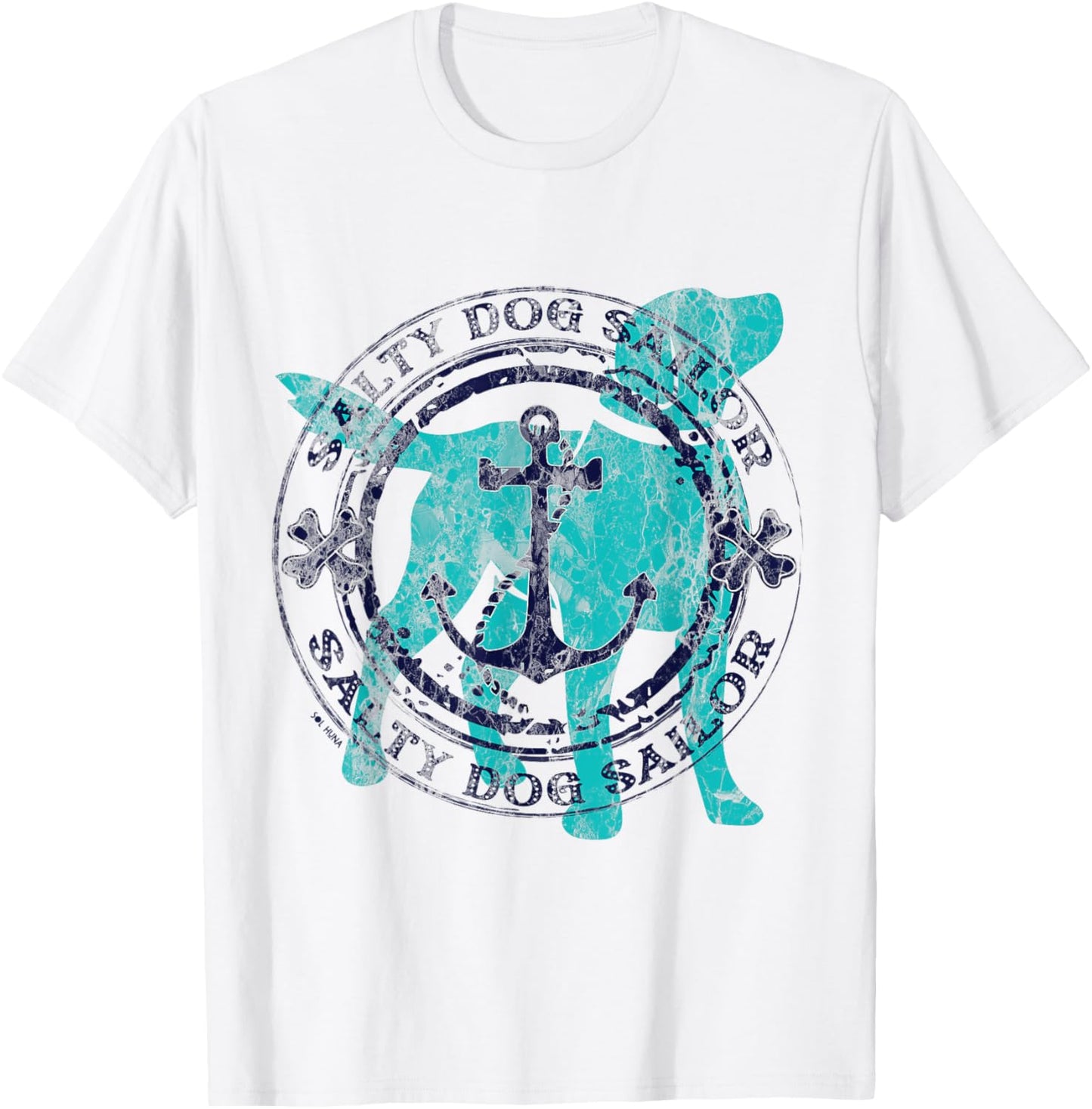 "Salty Dog Sailor" - Nautical Anchor with Bones and Dog T-Shirt