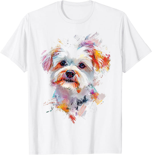 Maltese Dog Graphic Pet Artwork Maltese T-Shirt
