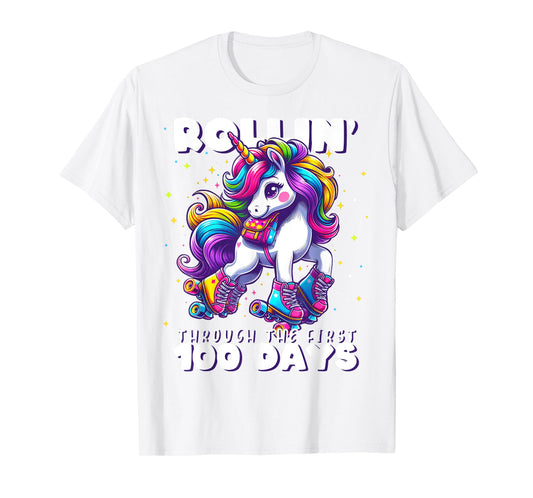 100 Days of School Girls Teacher 100th Day Unicorn Outfit T-Shirt