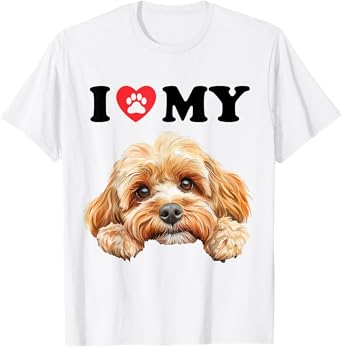 Cockapoo I Heart My Dog Funny Dog Lover Men Women Kids T-Shirt