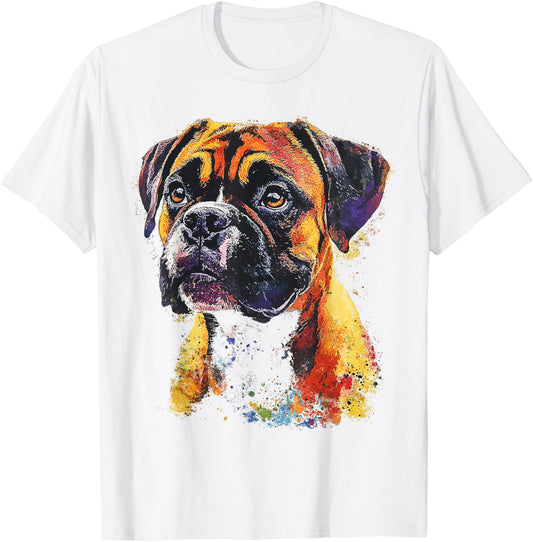 Boxer Dog Motif Pet Art Boxer T-Shirt