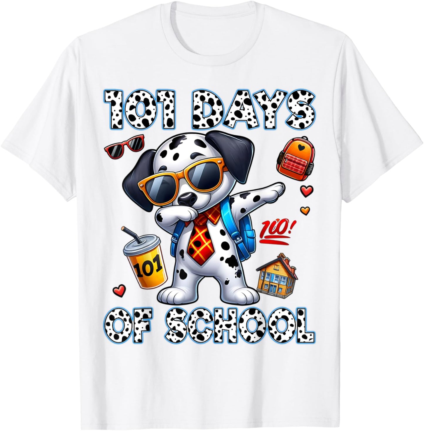 100 Days Of School Dalmatian Dog Boy Kid 100th Day Of School T-Shirt