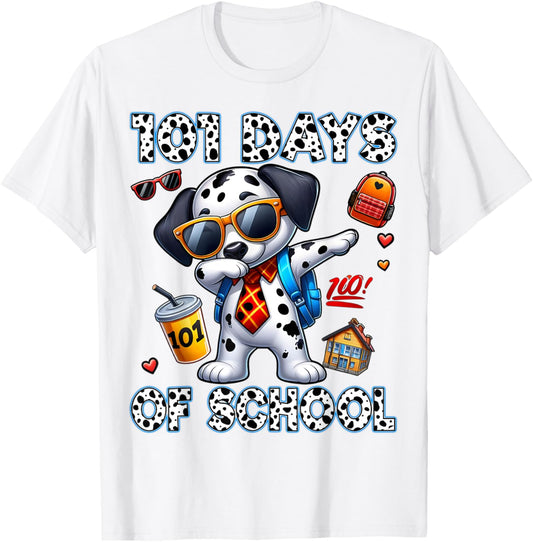 100 Days Of School Dalmatian Dog Boy Kid 100th Day Of School T-Shirt