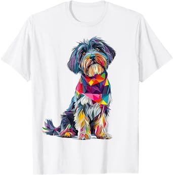 Tibetan Terrier Dog Graphic Pet Art Colorful Tibetan Terrier T-Shirt