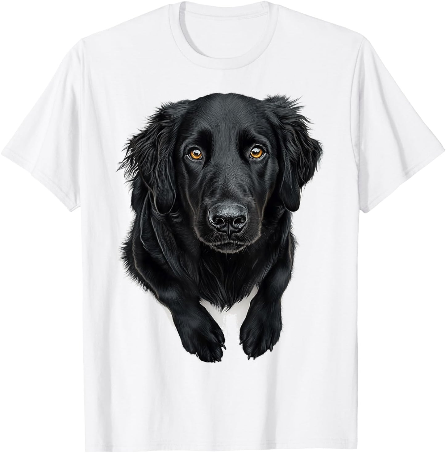 Flat Coated Retriever Dog Motif Pet Illustration T-Shirt