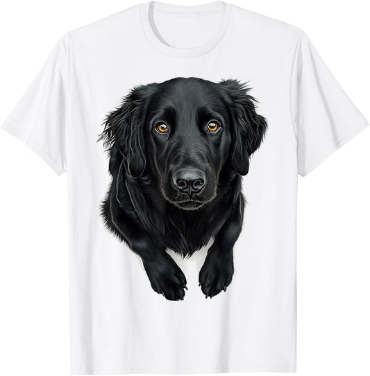 Flat Coated Retriever Dog Motif Pet Illustration T-Shirt