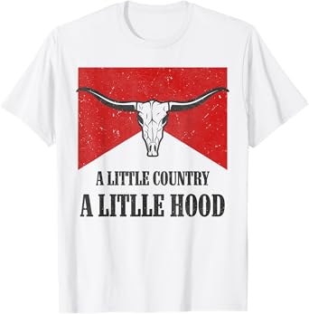 A Little Country A litlle Hood Vintage Western Rodeo Country T-Shirt