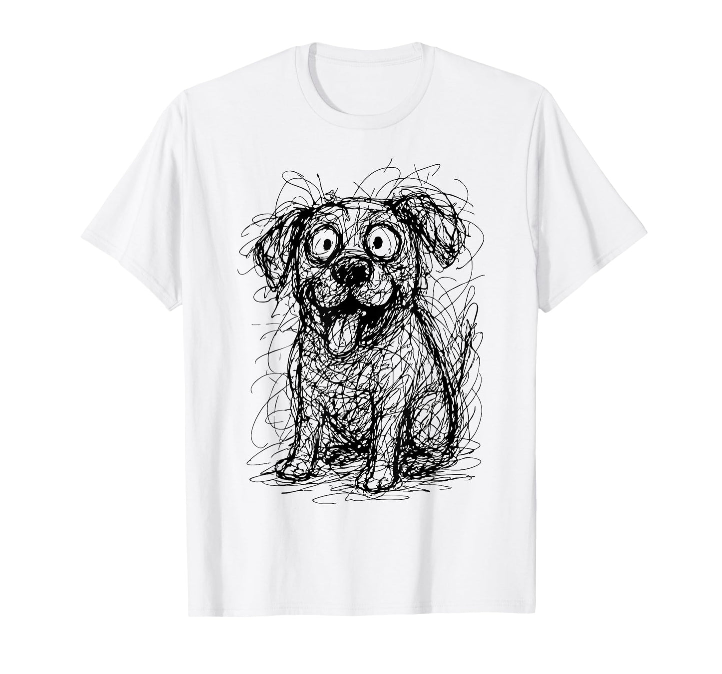 Dog Abstract Art Portrait Drawing Whimsical Dog Lovers T-Shirt