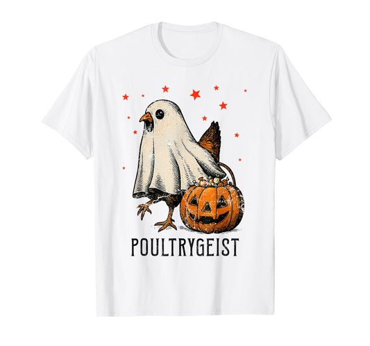 Poultrygeist Chicken Ghost Pumpkin Costume Halloween T-Shirt
