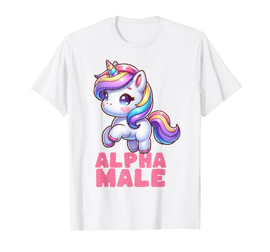 Alpha cute male Unicorn Funny Sarcastic Ironic Weird Y2K T-Shirt