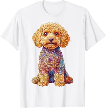 Maltipoo Dog Motif Pet Artwork Mandala Maltipoo T-Shirt